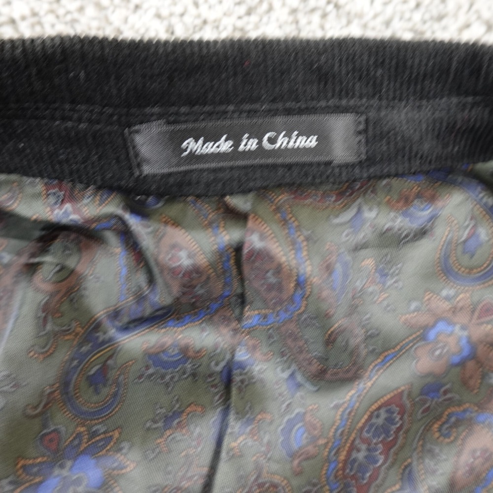 Ralph Lauren Jacket Mens 50 Black Corduroy Paisley Button Sport Over Coat Blazer - Picture 6 of 14